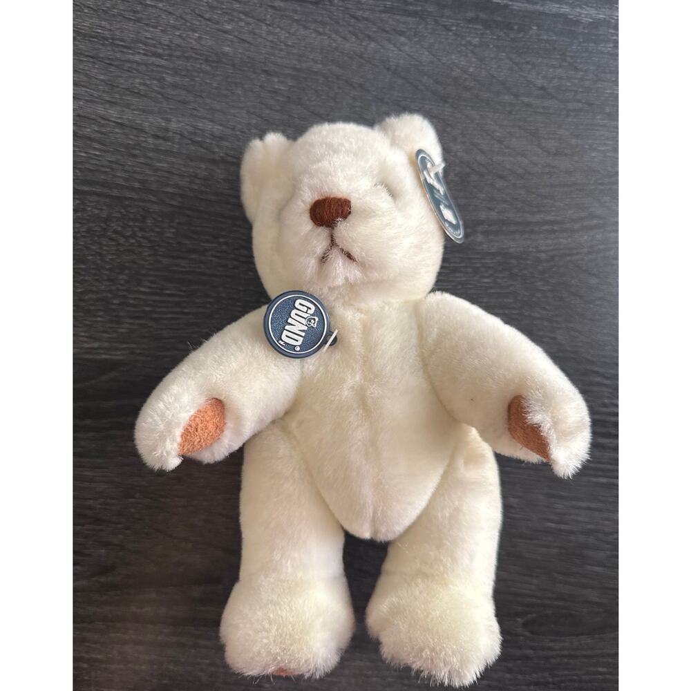 New With‎ Tags Vintage GUND 1983 Cream Ivory Color Teddy Bear Fully Jointed - Picture 5 of 10